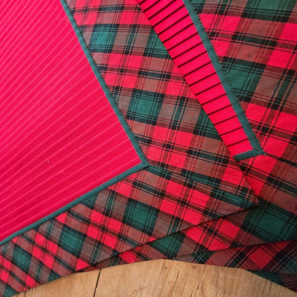 Vintage Holiday Placemats Set of 4 Red Green Plaid Tartan Christmas Traditional